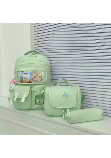 Kore Model Kawaii 4'lü Okul Çanta Seti – Sırt Çantası + Beslenme + Kalemlik