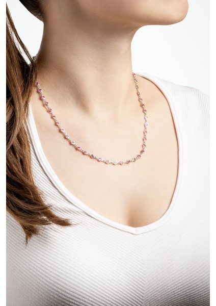 Rosalinda 18 Ayar Beyaz Altın Kaplama 45 cm Gümüş Kolye fırsatları