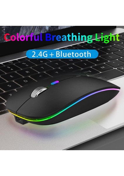 Kablosuz Şarjlı Mouse Bluetooth ve 2.4ghz- Rgb Işıklı - Sessiz Tıklama indirimleri