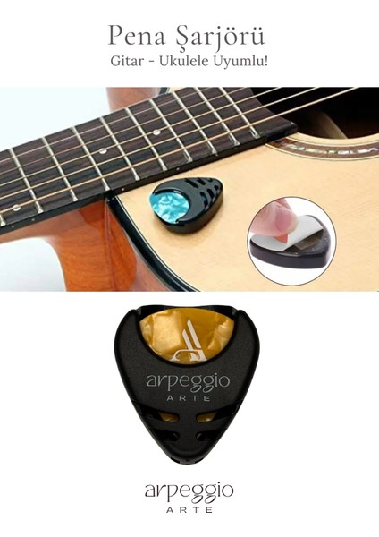 7’li Sarı Gitar ve Ukulele Pena Seti + Pena Taşıma Kutusu Hediye | Selüloid Pena (0,71MM) modelleri