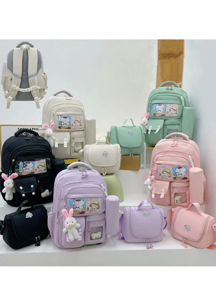 Kore Model Kawaii 4'lü Okul Çanta Seti – Sırt Çantası + Beslenme + Kalemlik fiyatları