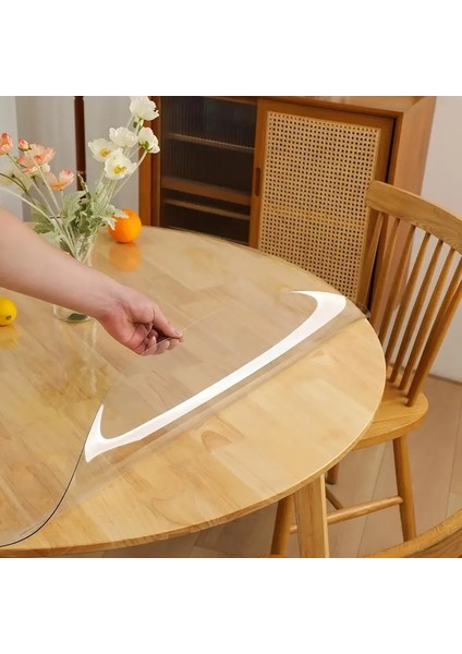 2 mm Kalın Şeffaf Yuvarlak Masa Örtüsü modelleri