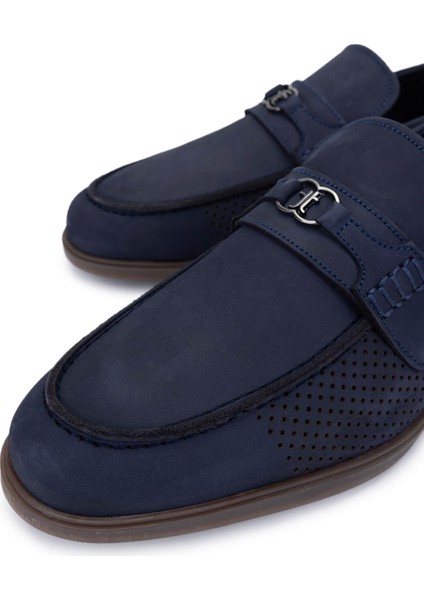 Erkek Hakiki Deri Lacivert Nubuk Loafer Ayakkabı 1008 3478 Erk Ayk Y25 Lacı Nbk modelleri