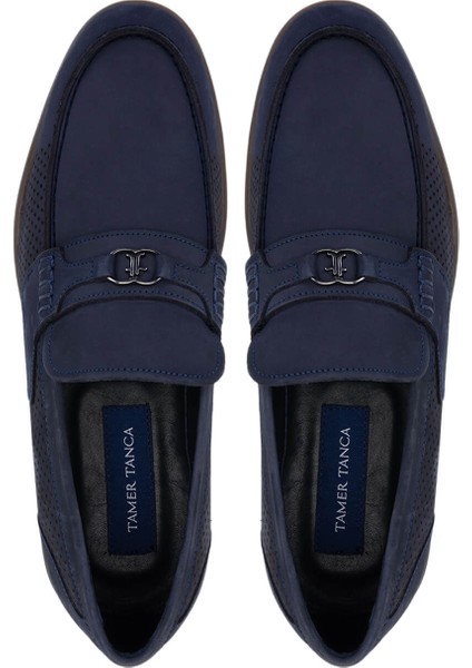 Erkek Hakiki Deri Lacivert Nubuk Loafer Ayakkabı 1008 3478 Erk Ayk Y25 Lacı Nbk indirimleri