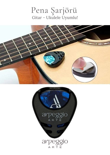 7’li Mavi Gitar ve Ukulele Pena Seti + Pena Taşıma Kutusu Hediye | Selüloid Pena (0,71MM) modelleri
