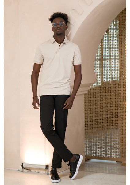 Örme Polo Yaka Regular Fit Pamuklu ve Likralı T-Shirt fırsatları