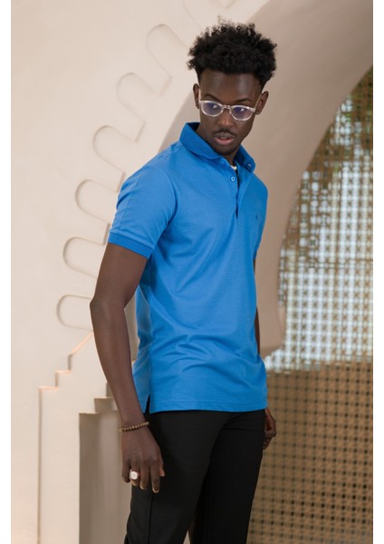 Örme Polo Yaka Regular Fit Pamuklu ve Likralı T-Shirt indirimleri