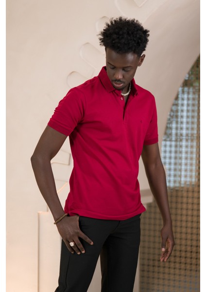 Örme Polo Yaka Regular Fit Pamuklu ve Likralı T-Shirt fiyatları