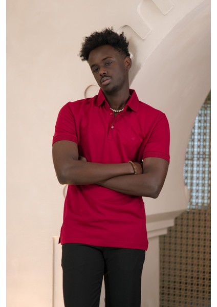 Örme Polo Yaka Regular Fit Pamuklu ve Likralı T-Shirt modelleri