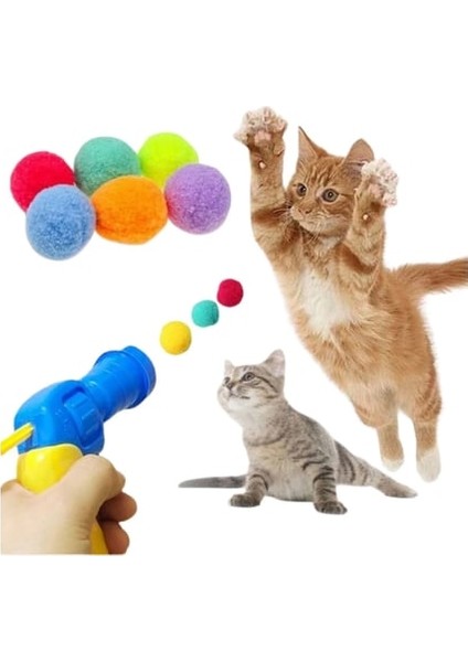 Interaktif Kedi Oyun Tabancası - Peluş Toplarla Eğlenceli Oyun Zamanı + Ekstra Peluş Toplar fiyatları