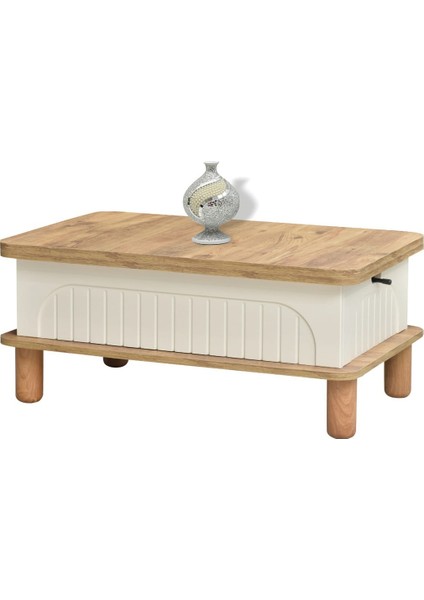 Uyar Çam - Krem Membran 90*60 Bohem Akıllı Sehpa