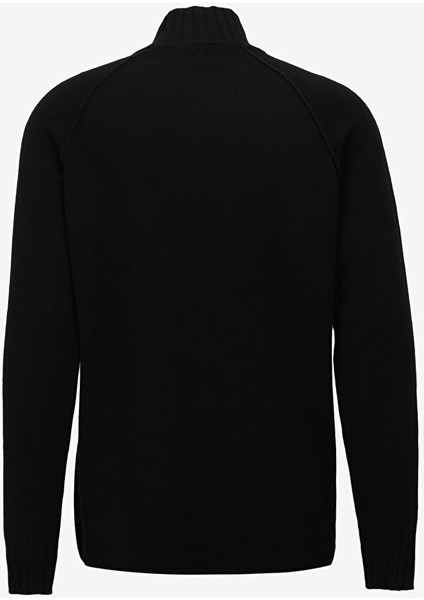 Balıkçı Yaka Normal Emprime Siyah Erkek Kazak 23IU1M0A0119013_MAGLIA Lupetto