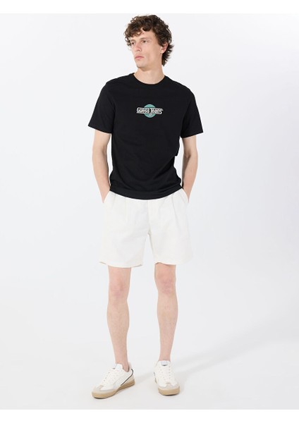 Siyah Erkek Slim Fit Desenli T-Shirt M5GI23K8HM0JBLK Gj Ss Cn Slım Suns fiyatları