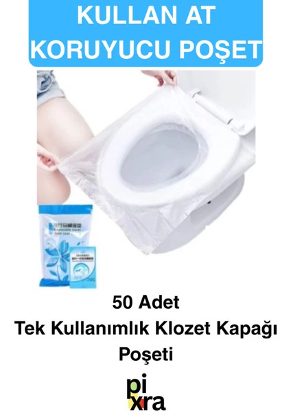 Seyahat, Restoran ve Avm Için Hijyenik Tek Kullanımlık Klozet Kapağı Poşeti - 50 Adet