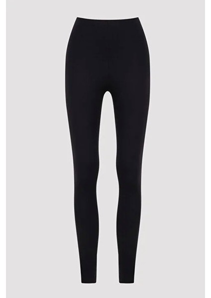 Sıyah Tayt Dalgıç Kumaş Geniş Kemer Sade (S-M-L-Xl-Xxl)