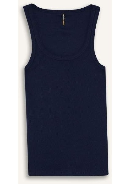 Yeni Sezon Slim Fit Dar Kesim Basic Düz Yuvarlak Yaka Fitilli Kaşkorse Atlet