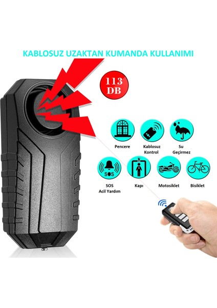 Kablosuz Uzaktan Kumandalı Alarm Suya Dayanıklı Bisiklet Motosiklet Araç Kapı Pencere Alarm Cihazı fiyatları