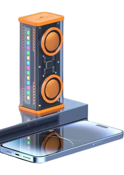 Şeffaf Taşınabilir Bluetooth Hoparlör Uzun Ömürlü Çift Hoparlörlü