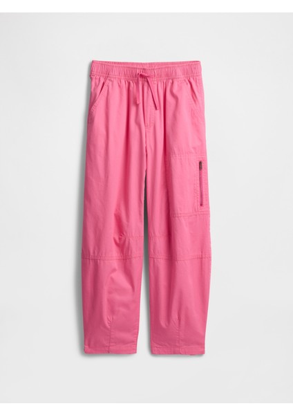 Kız Çocuk Pembe Barrel Paraşüt Pantolon