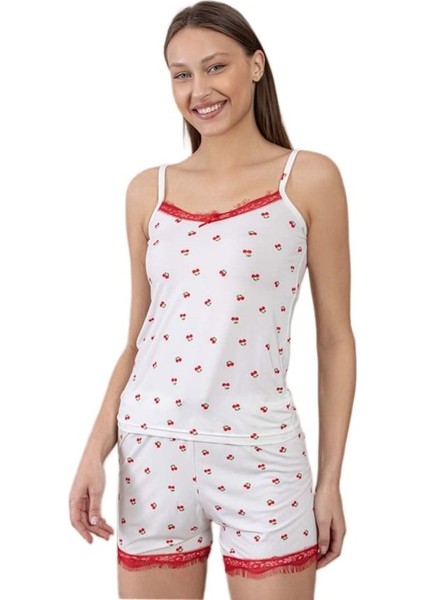 Dolce Vita Tasarım Model Ip Askılı Şortlu Kadın Pijama Takımı S/xl