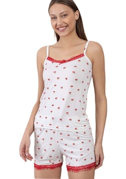 Dolce Vita Tasarım Model Ip Askılı Şortlu Kadın Pijama Takımı S/xl