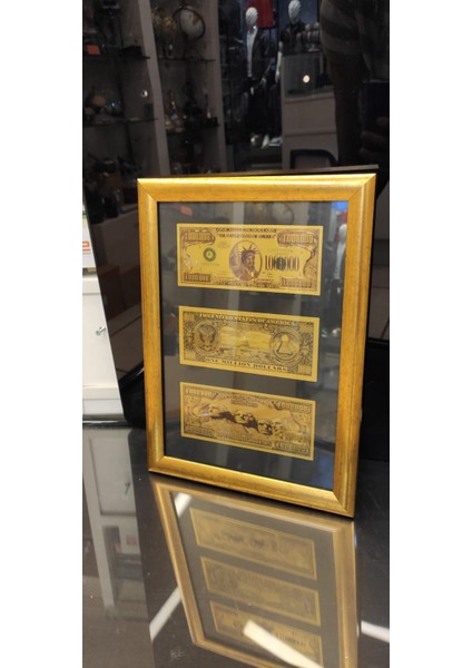 One Million Dollar Gold Renk Para Koleksiyon Dolar Banknot Tablo 35CM fiyatları