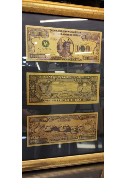 One Million Dollar Gold Renk Para Koleksiyon Dolar Banknot Tablo 35CM fırsatları