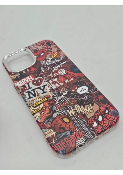 IPHONE 15 Özel Marvel Kolaj Tasarımlı Lüks Silikon Kılıf modelleri