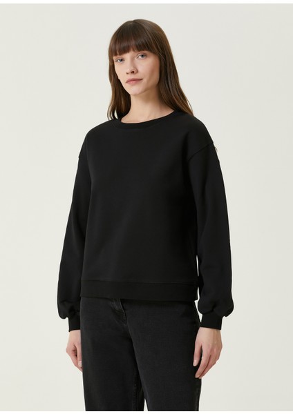 Enzo Siyah Bisiklet Yaka Kadın Sweatshirt modelleri