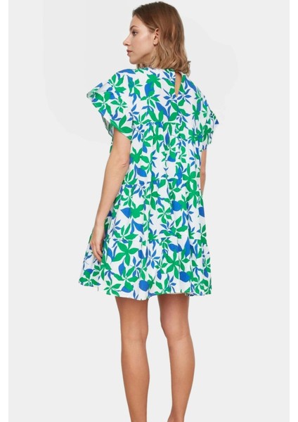 Poplin Mini Elbise Geniş Kesim Çiçek Desenli Rahat Trend Tasarım Kaliteli Işçilik fiyatları