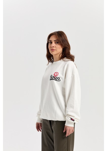 Baskılı Ekru Oversize Sweatshirt fiyatları