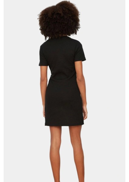 Rahat ve Şık Örme Mini Elbise Bisiklet Yaka Bağlama Detayı Uzun Ömürlü Trend Tasarım fiyatları