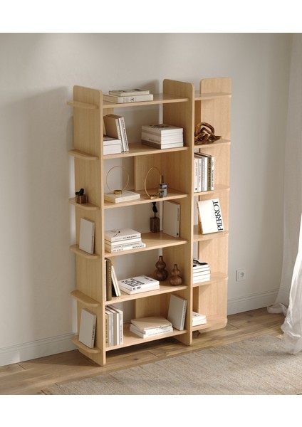 Otranto Kitaplık | 120 cm - 6 Raflı Açık Meşe Renkli