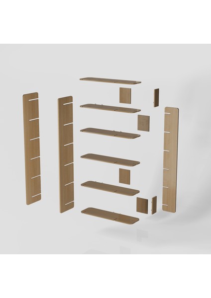 Otranto Kitaplık | 120 cm - 6 Raflı Açık Meşe Renkli