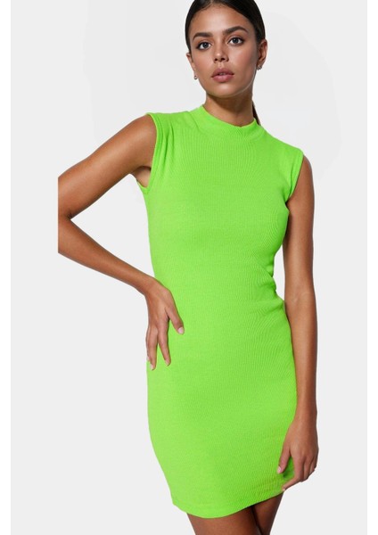 Örme Bodycon Mini Elbise Bisiklet Yaka Rahat Günlük Stil Kullanım Zarifane Tasarım