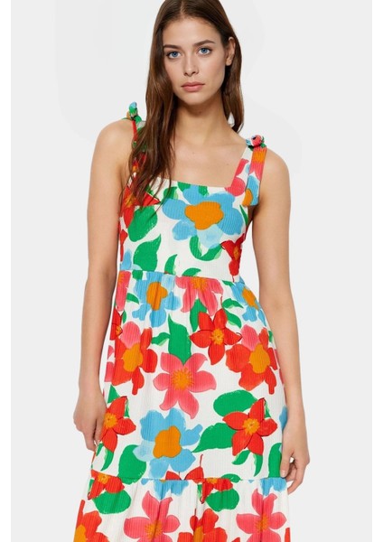 Çiçekli Desenli Rahat Örme Maxi Elbise Günlük Şıklık Için Özenle Seçilmiş Uzun Ömürlü