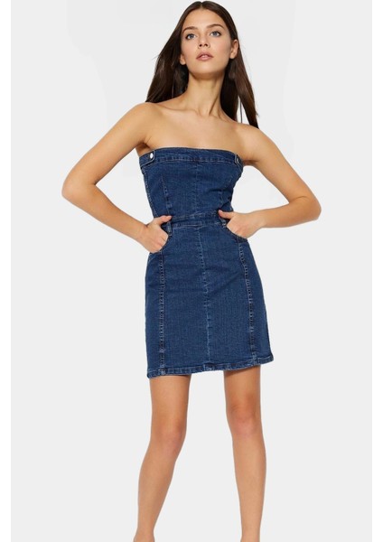 Straplez Denim Elbise Rahatlık ve Şıklık Bir Arada Uzun Ömürlü Mükemmel Uyum Özenle Seçilmiş