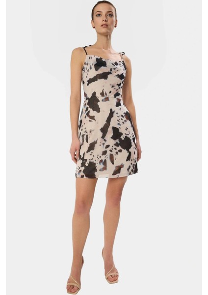 A Line Şifon Mini Elbise Çiçek Desenli Polyester Yazlık Günlük Kullanım Için Uzun Ömürlü modelleri