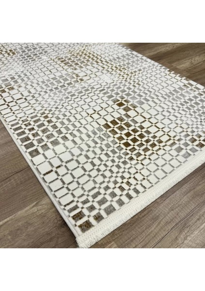 Zen 1053 Mikrofiber Kaymaz Taban Yıkanabilir Antibakteriyel Modern Halı Gold halı fiyatları