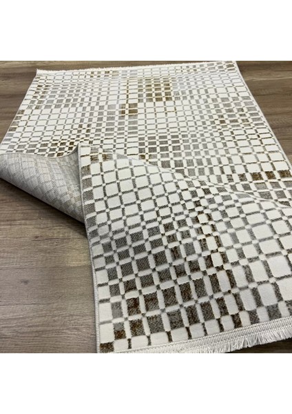 Zen 1053 Mikrofiber Kaymaz Taban Yıkanabilir Antibakteriyel Modern Halı Gold halı indirimleri