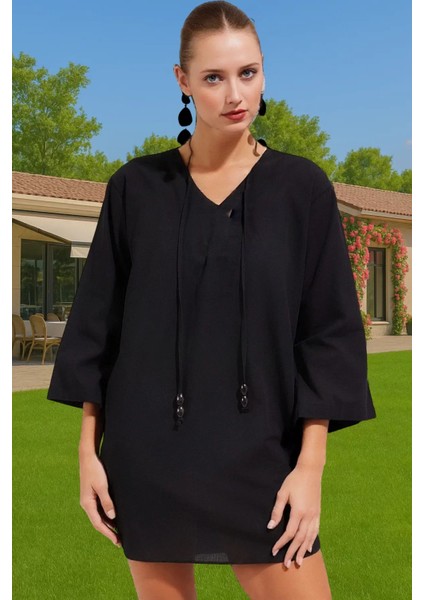 Yazlık Mini Pamuklu Plaj Elbisesi Tesettür Keten Görünümlü Mükemmel Uyum Rahat Kullanım fiyatları