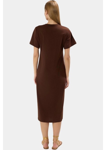 Pamuklu Örme Midi T Shirt Elbise Rahat Şık ve Günlük Özel Tasarım Konforlu Kesim Yüksek Kalite fiyatları