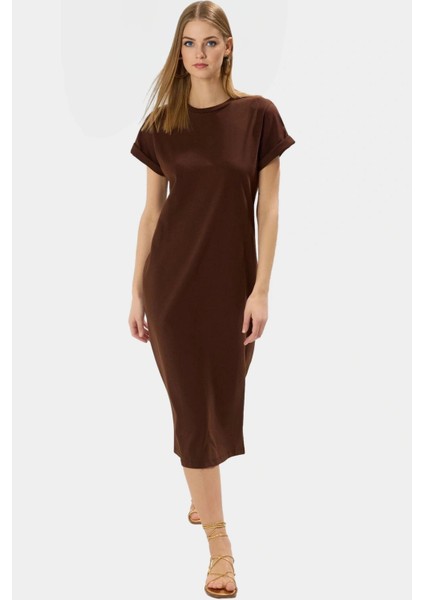 Pamuklu Örme Midi T Shirt Elbise Rahat Şık ve Günlük Özel Tasarım Konforlu Kesim Yüksek Kalite modelleri