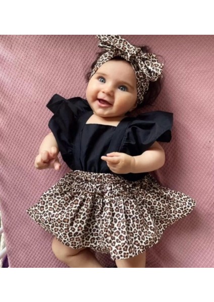 Kız Bebek Slopet Elbise Romper Bandana Set modelleri