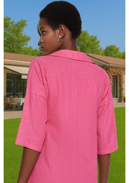 Kadın Pamuklu V Yaka Mini Elbise Truvakar Kol Yazlık Şık Rahat Özel Tasarım Özel Tasarım Şık Görünüm modelleri