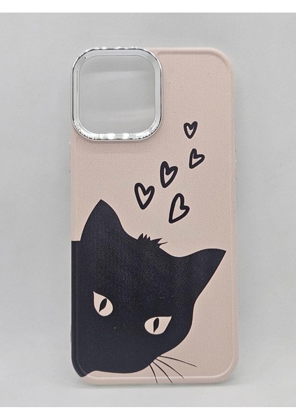 IPHONE 14 Pro Özel Kedi Tasarımlı Lüks Silikon Kılıf
