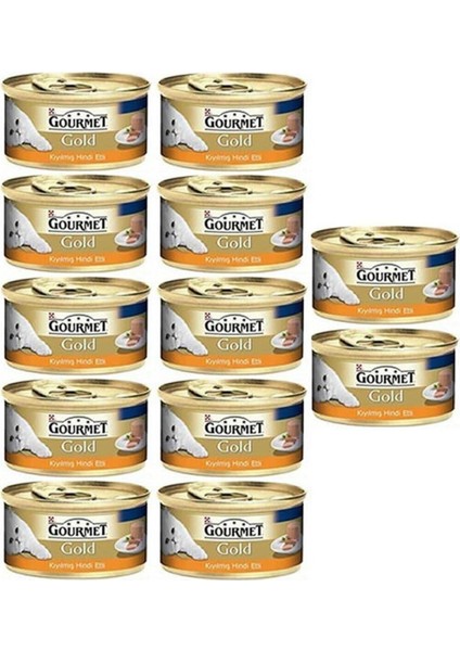 Gold Kıyılmış Hindi Etli Konserve Yetişkin Kedi Maması 12 x 85 G indirimleri