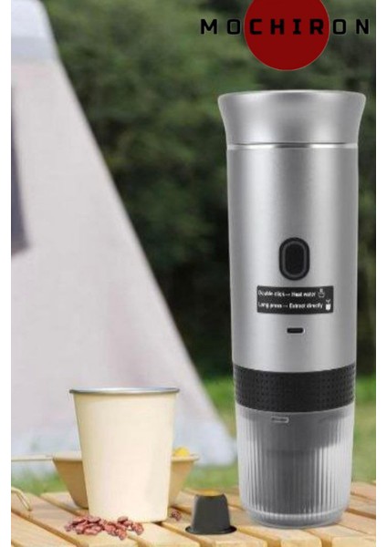 Taşınabilir Espresso Kahve Makinesi Şarjlı Kapsül ve Öğütülmüş Kahve ile uyumlu.