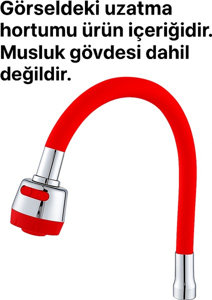Kırmızı Silikonlu 2 Fonksiyonlu Kubar Musluk Başlığı – Oynar Başlık, Su Tasarrufu ve Konfor fırsatları
