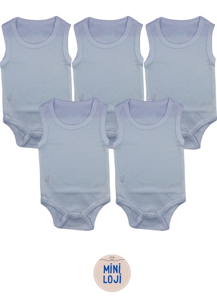 5'li Düz Beyaz Bebek Zıbın Seti – %100 Pamuk, Unisex, Yenidoğan Body